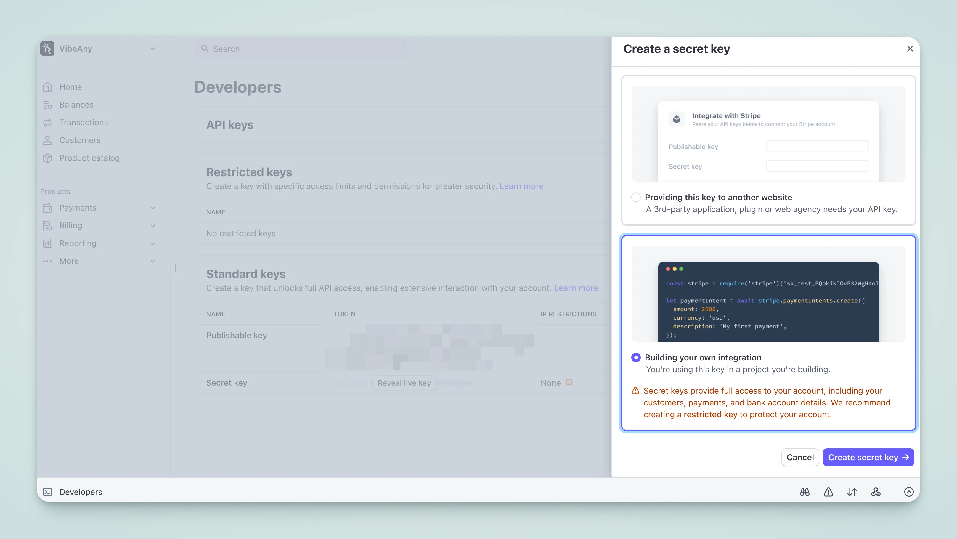 Stripe Create API
